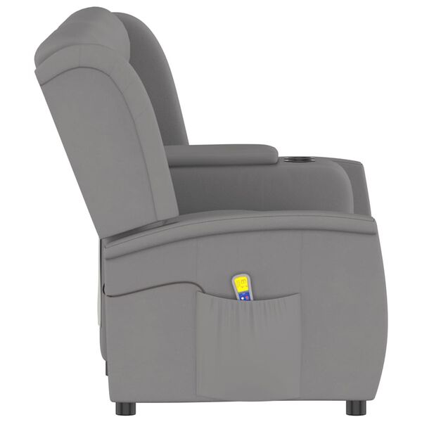 vidaXL Masažni &scaron;tirised z držali za skodelico svetlo siv