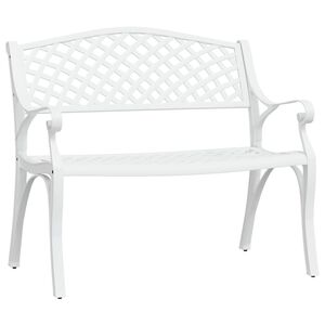 vidaXL Vrtna klop 102 cm liti aluminij bele barve