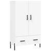 vidaXL Visoka omara bela 69,5x31x115 cm inženirski les