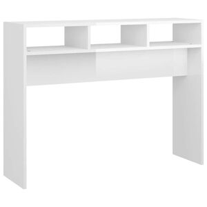 vidaXL Konzolna mizica visok sijaj bela 105x30x80 cm iverna plo&scaron;ča