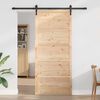 vidaXL Barn Door Voščeno rjava 80 x 208 cm Trden borov les