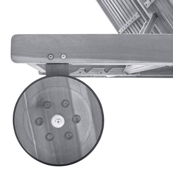 vidaXL Vrtni ležalnik za 2 osebi z blazinami sivi trden akacijev les