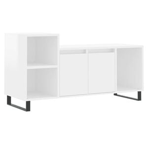 vidaXL TV omarica visok sijaj bela 100x35x55 cm inženirski les
