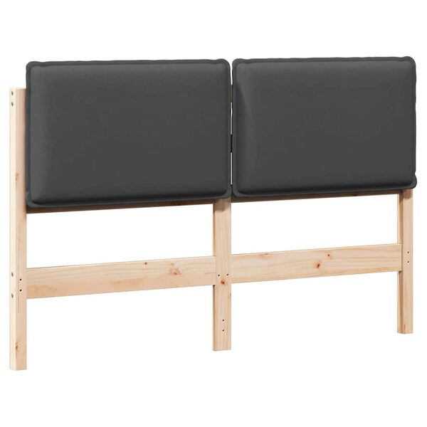 vidaXL Tapecirano vzglavje z vzglavjem Naravna in temno siva 140 cm