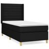 vidaXL Box spring postelja z vzmetnico črn 90x190 cm blago