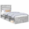vidaXL Konstrukcija postelje Beton 90 x 200 cm Masivno borovo les