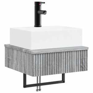 vidaXL Priljubljen umivalnik na steni Siva Sonoma 40 x 41 x 39 cm