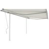 vidaXL Ročna tenda 4,5 x 3,5 m Krem 100% poliester