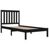 vidaXL Posteljni okvir črn iz trdne borovine 75x190 cm