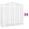 vidaXL Obokane gabion ko&scaron;are 8 kosi 200x50x180/200 cm pocinkano železo