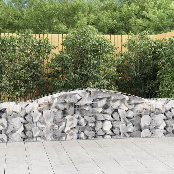 vidaXL Obokane gabion košare 25 kosa 400x50x60/80 cm pocinkano železo
