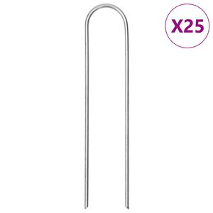 vidaXL Talni klin v obliki črke U 25 kosov 15x3,5 cm pocinkano jeklo