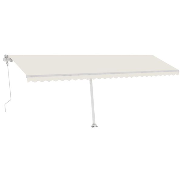 vidaXL Avtomatsko zložljiva tenda LED + senzor 600x350 cm krem