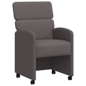 vidaXL Jedilni stoli s kolesi 2 kos Umetna koža Siva 58 x 65 x 98 cm