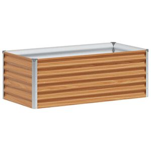 vidaXL Vrtna visoka greda Svetlo rjava 98 x 50 x 36 cm Pocinkano jeklo