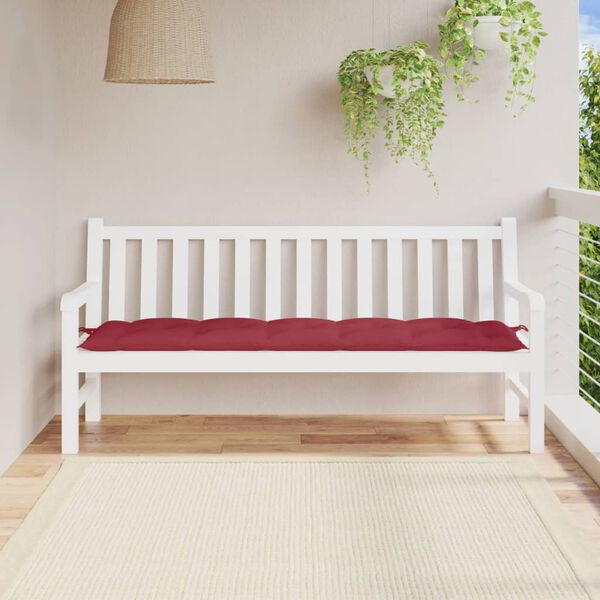 vidaXL Blazina za vrtno klop vinsko rdeča 180x50x7 cm oxford tkanina
