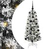 vidaXL Umetno Zložljivo Božično Drevo 150 LED Zelena in Bela 120 cm