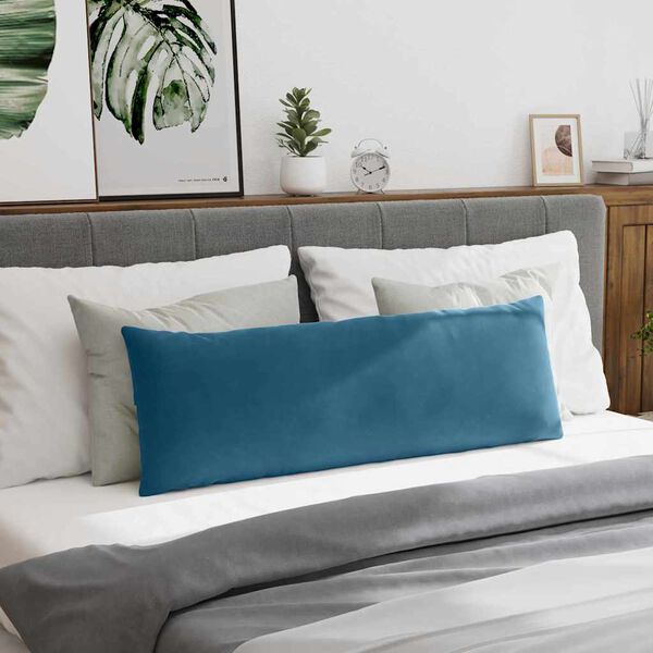 vidaXL Blazine za kavč 2 pcs Modra 120 x 40 cm Žametna tkanina