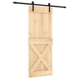 vidaXL Drsna vrata 80 x 210 cm Masiven borov les (neobdelan)