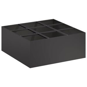 vidaXL Vrtni lonček Črna 100 x 100 x 20 cm Mlinjeni jeklo