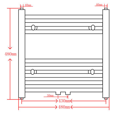 Kopalniški cevni radiator za centralno ogrevanje raven 480x480 mm siv