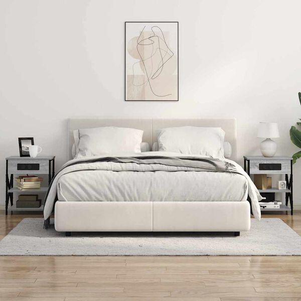 vidaXL Nočna omarica Siva Sonoma 41 x 31 x 51 cm Konstruiran les