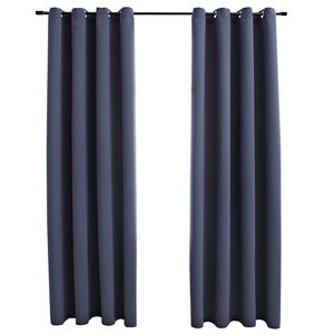 vidaXL Zatemnitvene zavese z obročki 2 kosa antracitne 140x245 cm