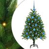 vidaXL Božično drevo med 150 LED z stojalom Zelena 120 cm PE