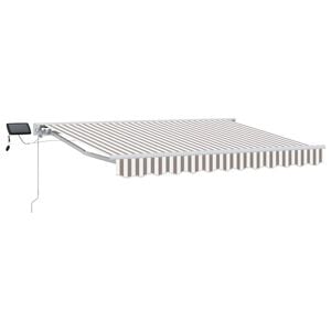 vidaXL Ročno senčilo s LED-ji Svetlo siva in bela. 2,5 x 2 m