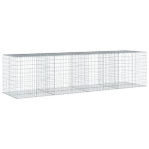 vidaXL Gabionska ko&scaron;ara s pokrovom 400x100x100 cm pocinkano železo
