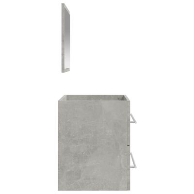vidaXL Kopalniška omarica z ogledalom betonsko siva inženirski les