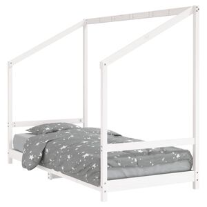 vidaXL Otro&scaron;ki posteljni okvir bel 90x200 cm trdna borovina
