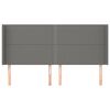 vidaXL Vzglavje z u&scaron;esi temno sivo 163x16x118/128 cm blago