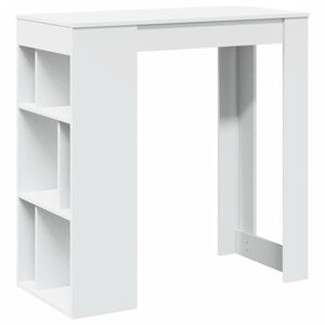 vidaXL Barska miza s policami bela 102x50x103,5 cm inženirski les