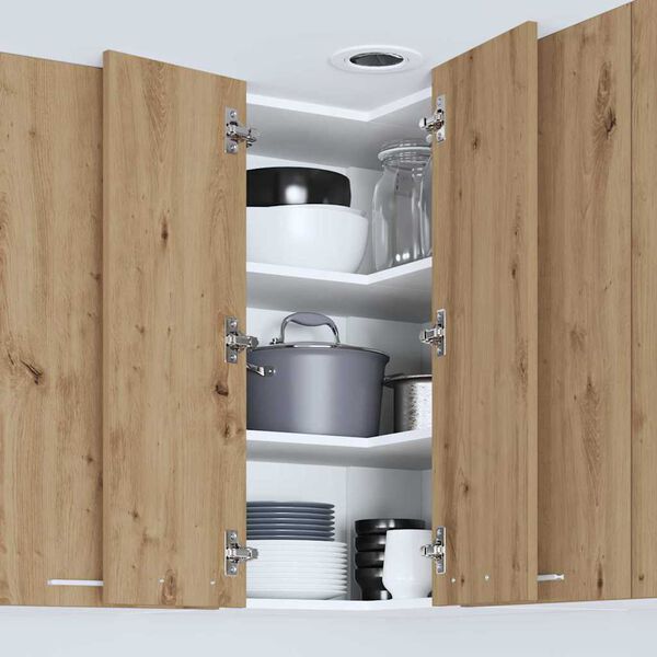 vidaXL Viseča omarica Artisan hrast in bela 57 x 57 x 80 cm