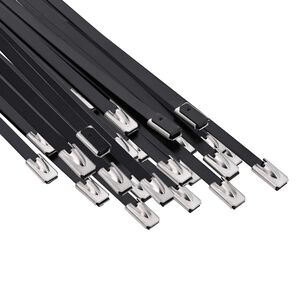 vidaXL Vezalke za kabel 25 kos 4,6 x 400 mm Črna