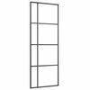vidaXL Drsna vrata z opremo črna 76x205 cm ESG steklo