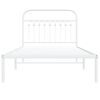 vidaXL Kovinski posteljni okvir z vzglavjem bel 100x200 cm