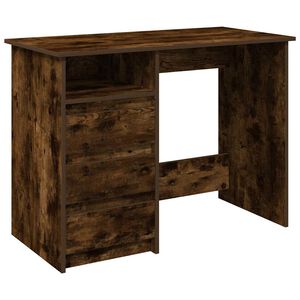 vidaXL Pisalna miza dimljeni hrast 102x50x75 cm inženirski les