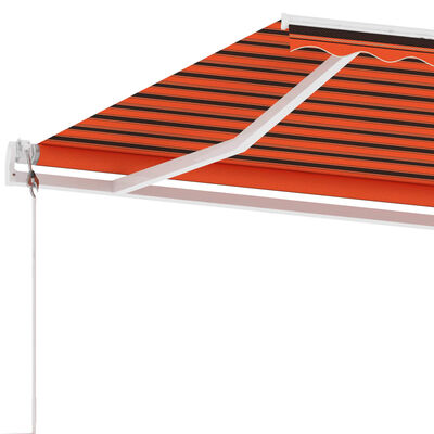 vidaXL Prostostoječa avtomatska tenda 450x300 cm oranžna/rjava