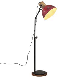 vidaXL Stoječa svetilka 25 W obrabljeno rdeča 30x30x100-150 cm E27