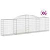 vidaXL Obokane gabion ko&scaron;are 6 kosov 300x30x80/100 cm pocinkano železo
