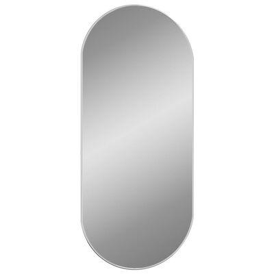 vidaXL Stensko ogledalo srebrno 100x45 cm ovalno