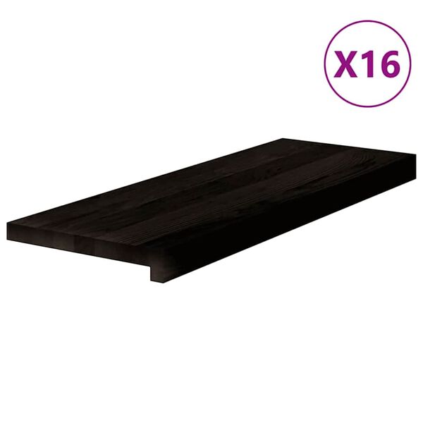 vidaXL Podloge za stopnice 16 kosov rjave 70x25x2 cm trdna hrastovina