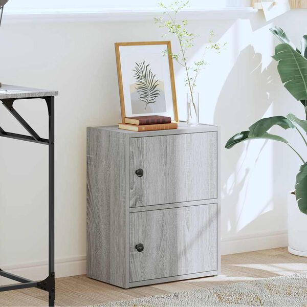 vidaXL Knjižna omara siva sonoma 40x24x52 cm inženirski les