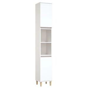 vidaXL Kopalni&scaron;ka omarica bela 30x30x190 cm inženirski les