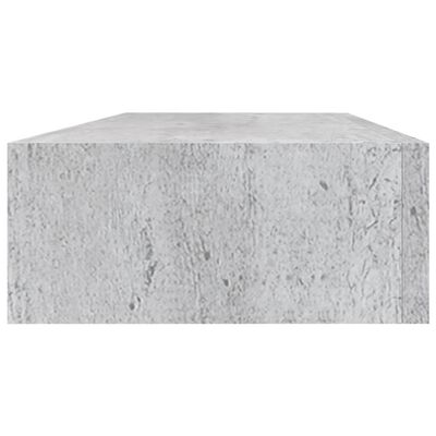 vidaXL Stenska polica s predalom betonsko siva 60x23,5x10 cm mediapan