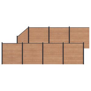 vidaXL Plo&scaron;ča ograje 8 pcs WPC in aluminij Rjava
