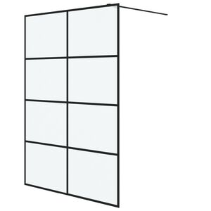 vidaXL Pregrada za tu&scaron; črna 140x195 cm motno ESG steklo