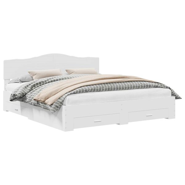 vidaXL Konstrukcija postelje Bela 180 x 200 cm Konstruiran les